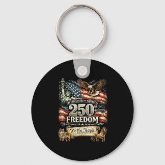 Porte-clés Hommes femmes 250 ans de liberté drapeau patriotiq