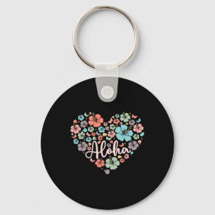 Porte-clés Hommes Femmes Aloha Hawaiian Famille Fleur de vaca
