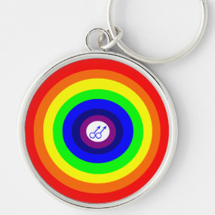 Porte-clés Hommes gays Porte - clé arc-en-ciel rond