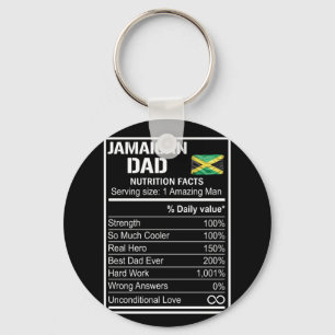 Porte-clés Hommes Jamaïcain Papa Nutrition Fiches Fête des pè