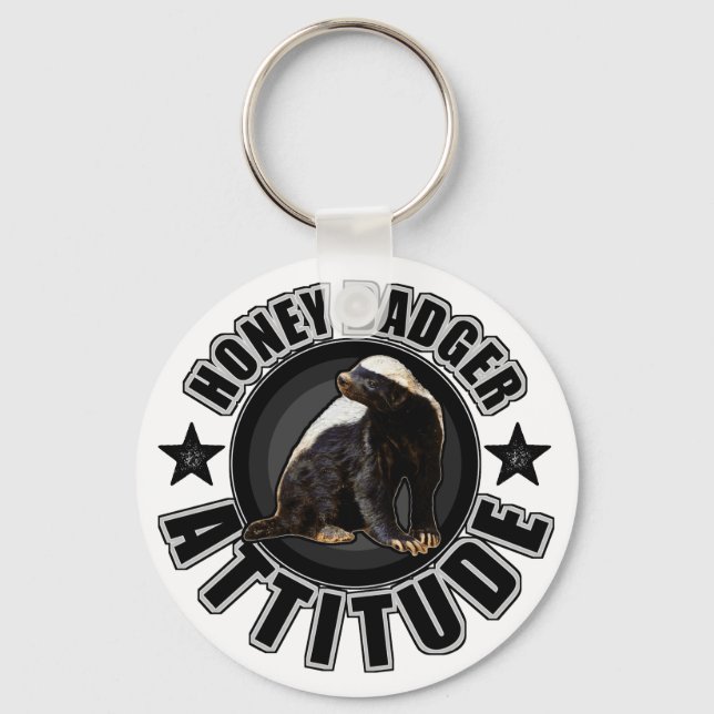 Porte-clés Honey Badger ATTITUDE - Conception ronde (Recto)