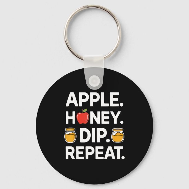 Porte-clés Honey Dip Repeat Funny Rosh Hashanah Jewish New Ye (Recto)