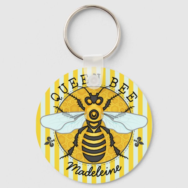 Porte-clés Honeybee Bumblebee Queen Bee Honey | Personalized (Recto)