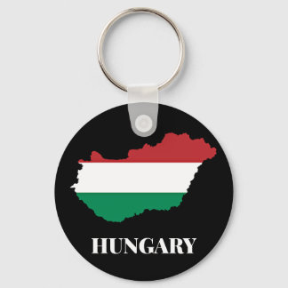 Porte-clés Hongrie, silhouette et drapeau,