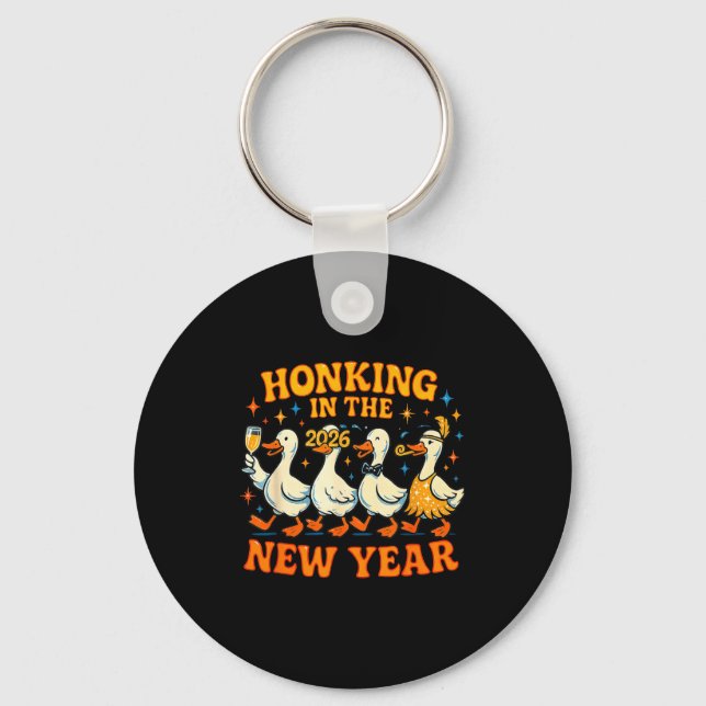 Porte-clés Honking In The New Year 2026 Funny Duck Gift  (Recto)