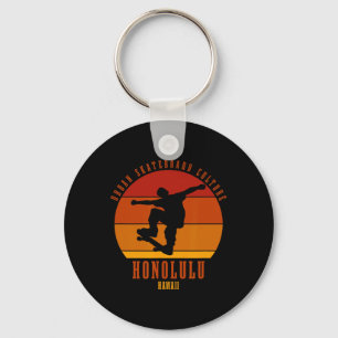 Porte-clés Honolulu Hawaii Skateboardeur Urne Skateboard 2