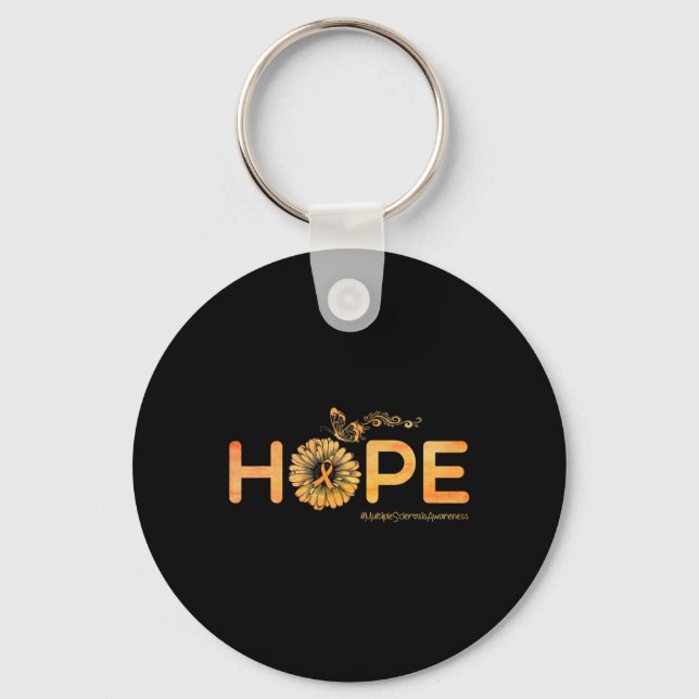Porte-clés Hope Butterfly Multiple Sclerosis Cadeaux de sensi (Recto)