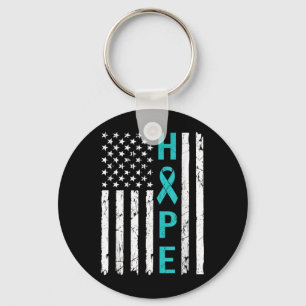 Porte-clés Hope Cervical Cancer Awareness Usa Flag Support Th