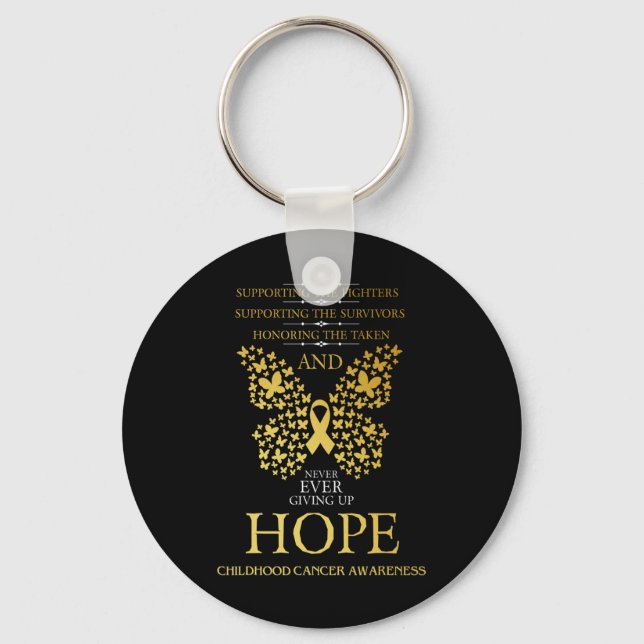 Porte-clés Hope Chilhood Cancer Awareness Gold Ribbon (Recto)