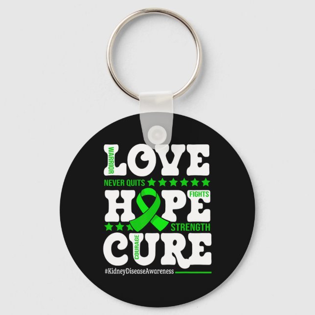 Porte-clés Hope Cure Warrier Kidney Disease Awareness Support (Recto)