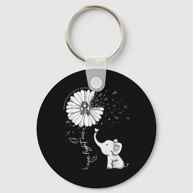 Porte-clés Hope Fight Cure Elephant Neuroendocrine Cancer Zeb (Recto)