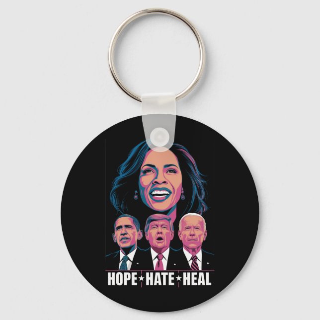 Porte-clés Hope Hate Heal Rise Kamala 2024 (Recto)