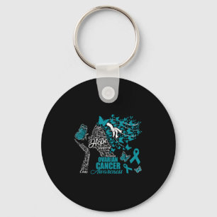 Porte-clés Hope Love Cure Ovarienne Cancer Awareness Papillon