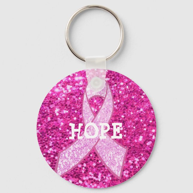 Porte-clés Hope Pink Awareness Ribbon Porte - clé du cancer d (Recto)