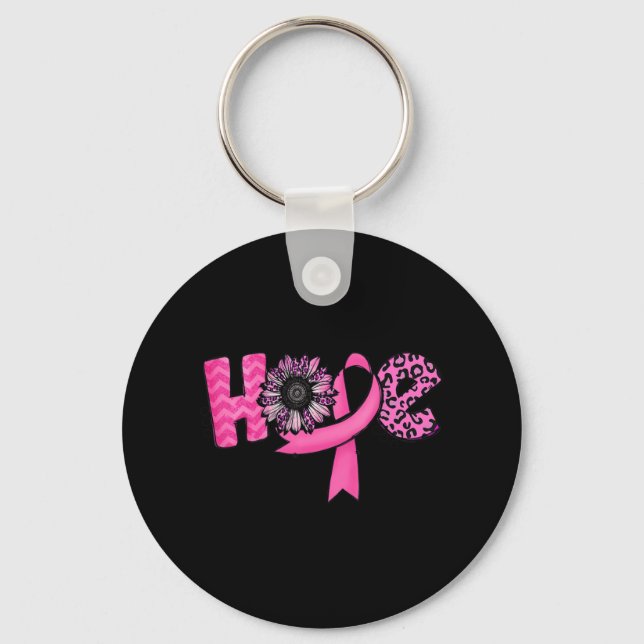 Porte-clés Hope Pink Ribbon Leopard Sunflower Breast Cancer A (Recto)