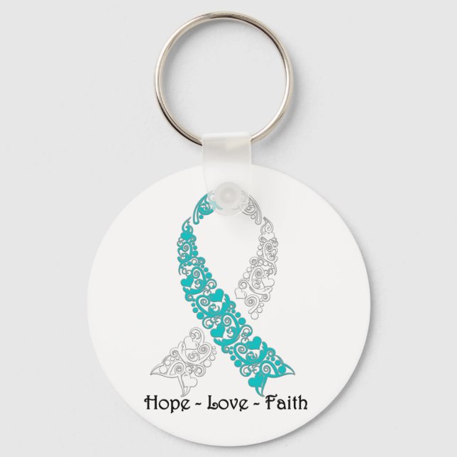 Porte-clés Hope Turquoise and White Hope Love Faith (Recto)