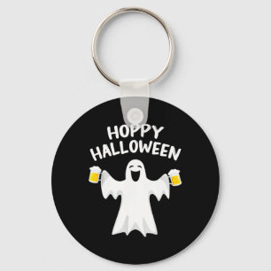 Porte-clés Hoppy Halloween Fun Halloween Cute Ghost Bière Dra