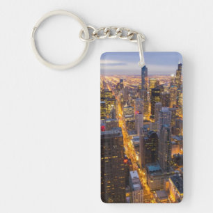 Porte-clés Horizon du centre de Chicago au crépuscule