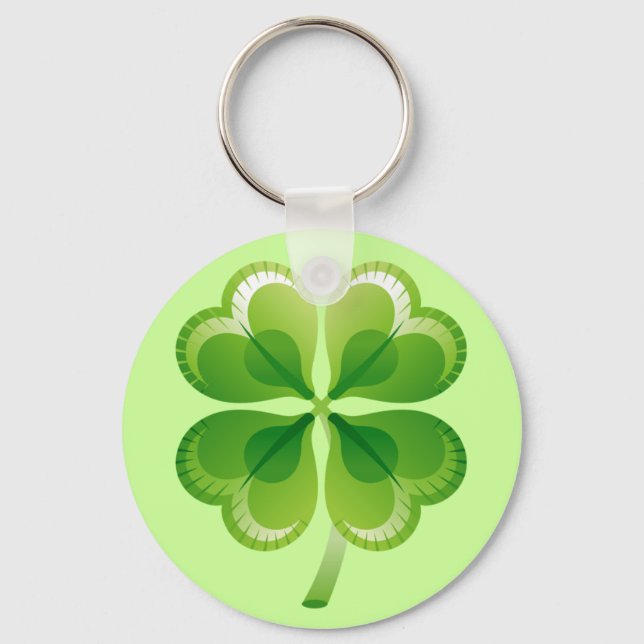 PORTE-CLÉS HORLOGE À QUATRE FEUILLES (Recto)