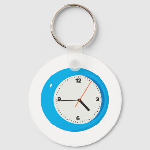 Porte-clés Horloge analogue bleue