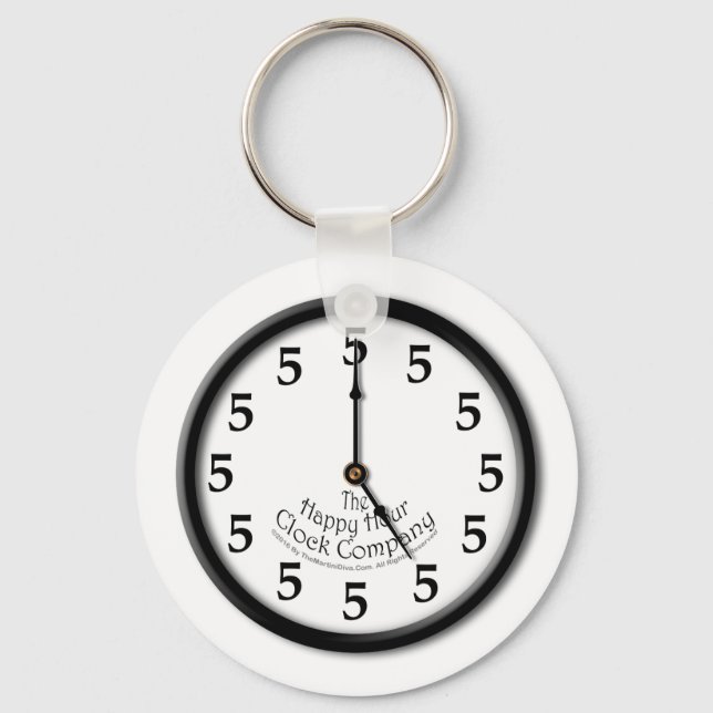 PORTE-CLÉS HORLOGE CINQ HEURES (Recto)