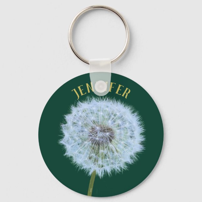Porte-clés Horloge Dandelion Fleur Dandelion Personnalisée (Recto)