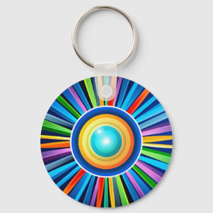 Porte-clés Horloge murale moderne avec soleil radial arc-en-c