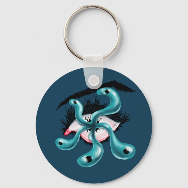 Porte-clés Horreur oeil tentacle monstre goth bizarre porte - (Recto)
