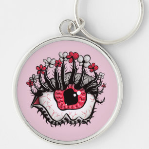 Porte-clés Horreur Pastel Goth Oeil Macabre rose Déplaisant