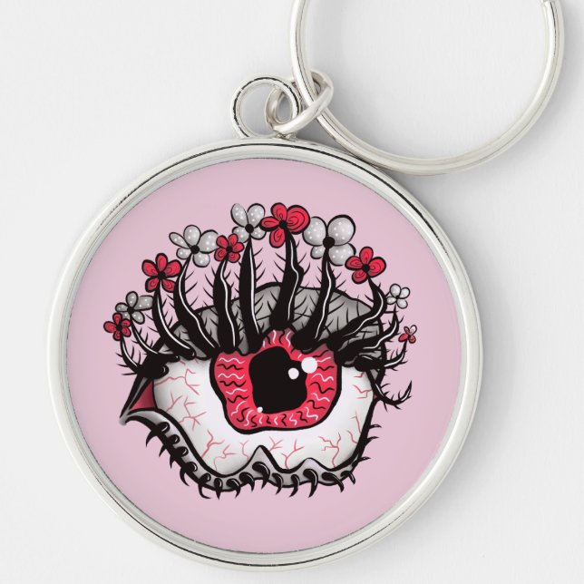 Porte-clés Horreur Pastel Goth Oeil Macabre rose Déplaisant (Devant)