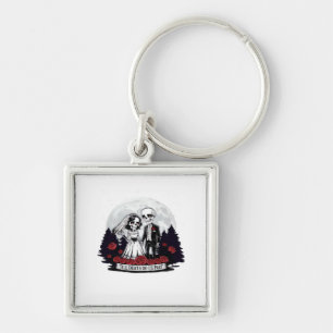 Porte-clés Horreur Valentines Jour Skeleton Couple Jusqu'à la
