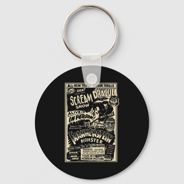 Porte-clés Horror Movie Monster Mummy Dracula Werewolf Franke (Recto)