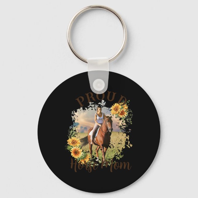Porte-clés Horse Pet Photo Text Sunflower Accent T Shirt  (Recto)
