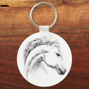 Porte-clés Horse portrait drawing equestrian art