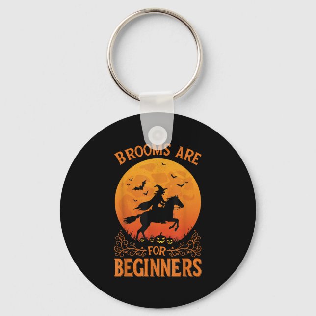Porte-clés Horse Rider Halloween Equestrian Brooms Are For Be (Recto)