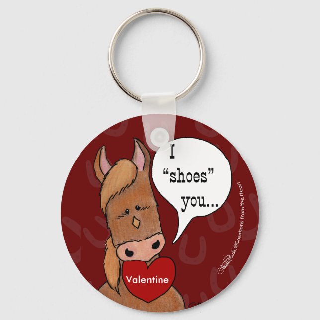 Porte-clés Horses Bouche Saint Valentin personnalisation (Recto)
