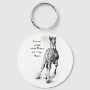 Porte-clés Horses Leave Hoofprints On Your Heart: Pencil Art