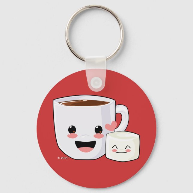 Porte-clés Hot Cocoa and Marshmallow Keychain (Recto)