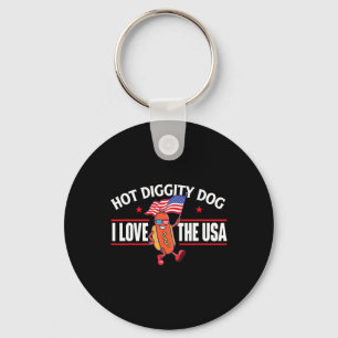 Porte-clés Hot Diggity Dog - Drapeau américain États-Unis 4 j