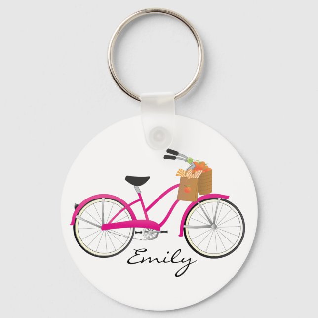Porte-clés Hot PInk Bicycle with Oranges (Recto)