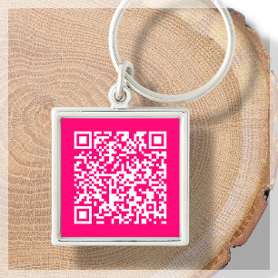 Porte-clés Hot Pink Porte - clé de code QR à analyse person