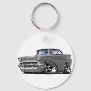 Porte-clés Hot rod 1957 Gris-Blanc de Chevy Belair