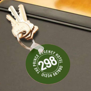 Porte-clés Hotel Room Key Fob avec numéro de chambre