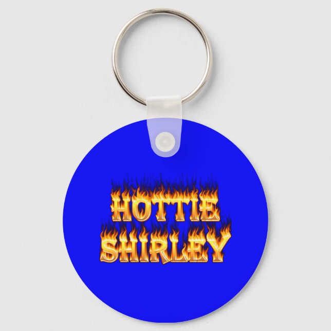 Porte-clés Hottie Shirley feu et flammes. (Recto)
