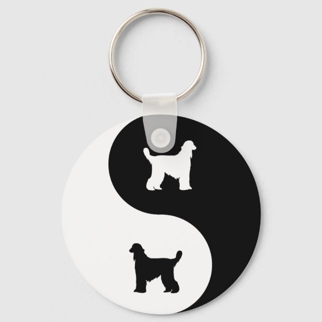 Porte-clés Hound afghan Yin Yang (Recto)