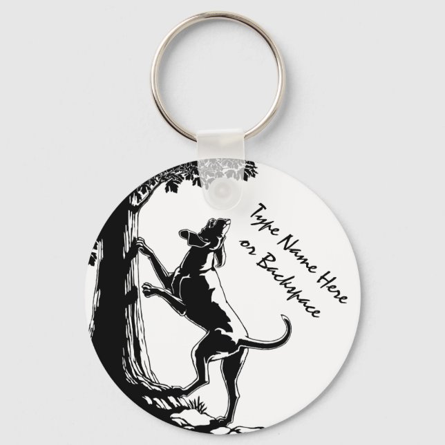 Porte-clés Hound Dog Keychain Hunting Dog Art Keychains (Recto)