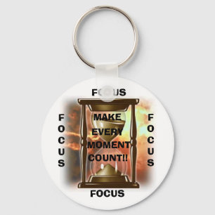 Porte-clés Hourglass, MAKE, CHAQUE MOMENT, COUNT ! !, FOCUS,.