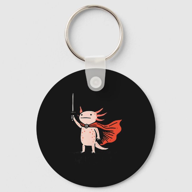 Porte-clés Hourra Chevalier Axolotl Citation de Mème d'Épée D (Recto)