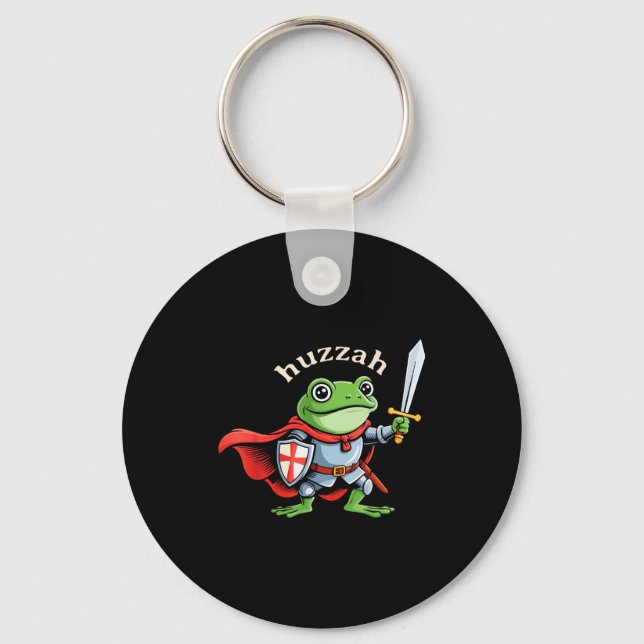 Porte-clés Hourra Chevalier Grenouille Citation Drôle Epée Mo (Recto)