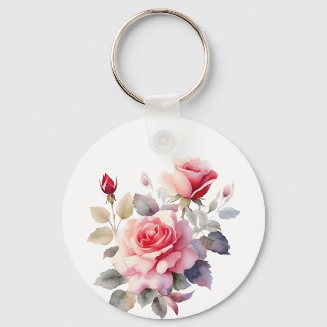 Porte-clés Housse de coussin de roses épanouies stupéfiantes  (Recto)